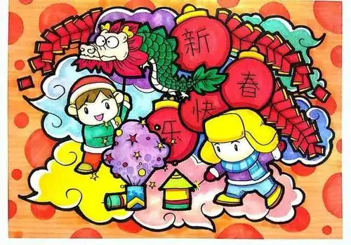 新年画儿童画新年画儿童画简单