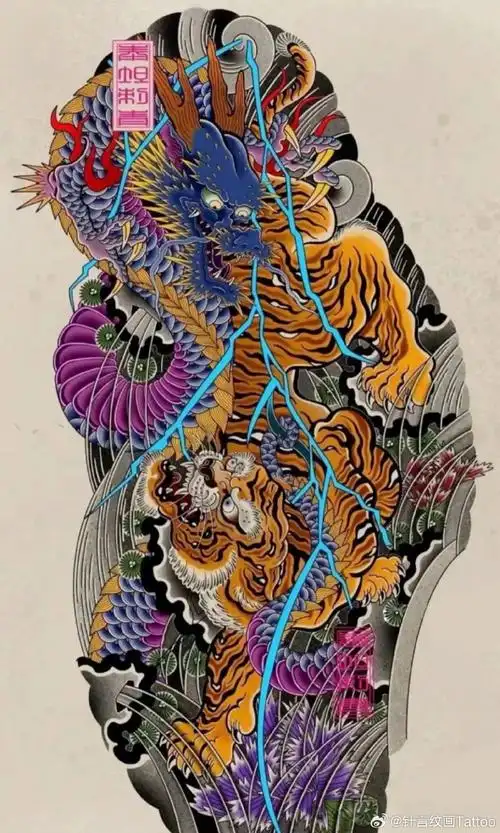 日式老传统花腿手稿|经典素材分享