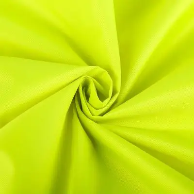 批发200d平纹长丝牛津布料 定制荧光黄环卫工面料荧光警示面料