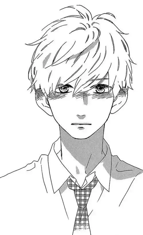 暖男侧脸简笔画