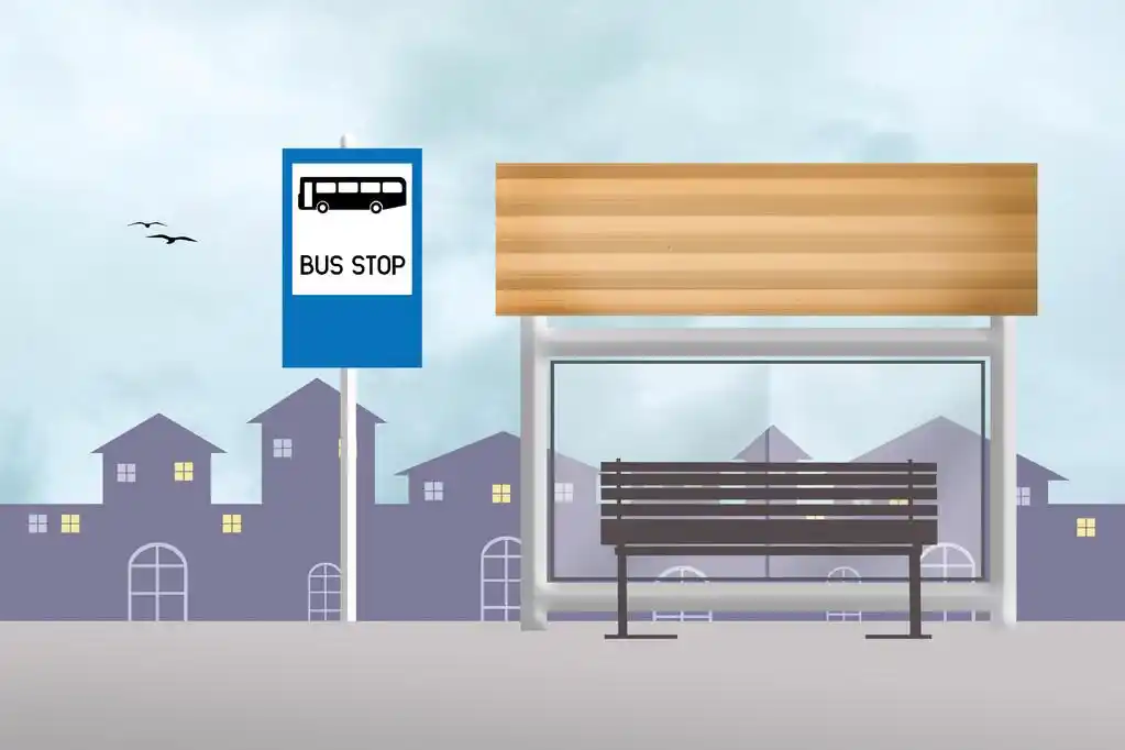 巴士站,公交车站的插图