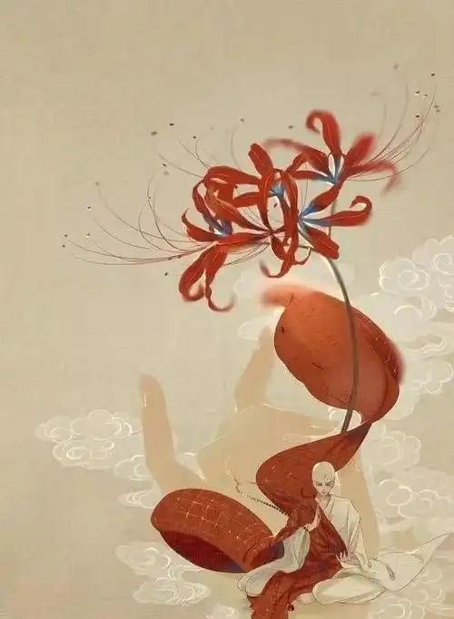 彼岸花简笔画古风 彼岸花简笔画古风女