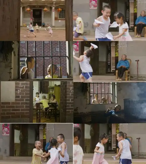 【有版权】童年回忆中的老人儿童欢乐时光_视频素材包下载(编号