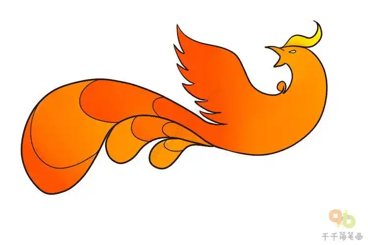 凤凰简笔画百鸟王