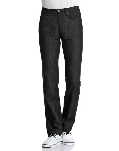 versace collection男装专场 深黑灰色酷感时尚中腰牛仔长裤