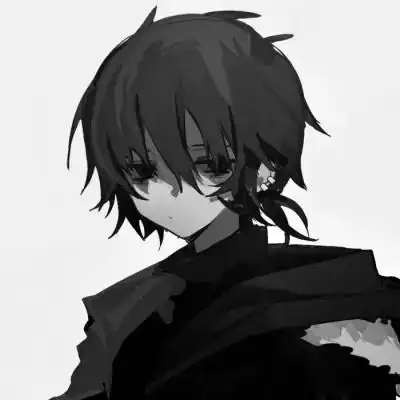 日系ins风漫画头像黑白男