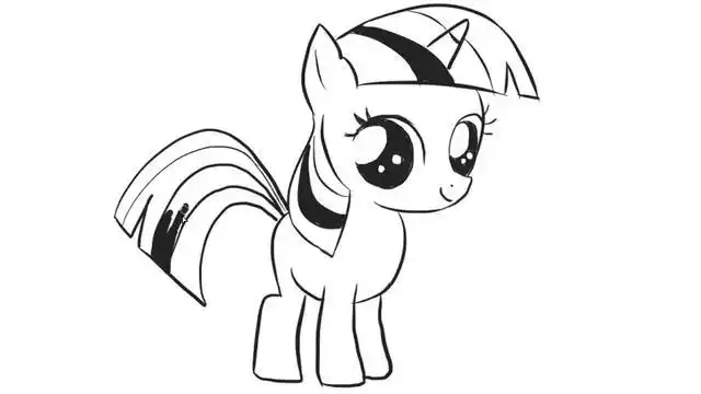 [小林简笔画]教你如何绘画漂亮的小马宝莉紫月公主幼儿亲子简笔画