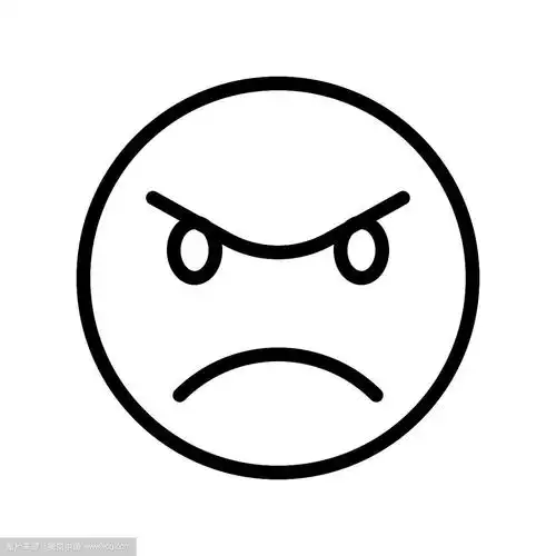 愤怒的脸线条风格图标可编辑轮廓