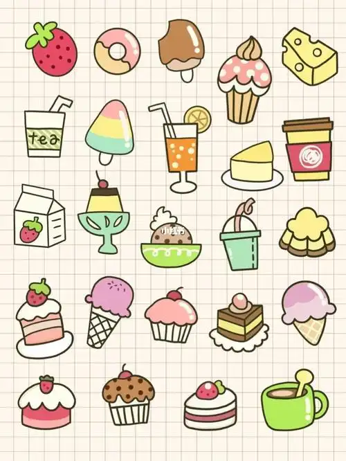 临摹自网络是超可爱的食物简笔画呀赶紧跟我一起来画吧