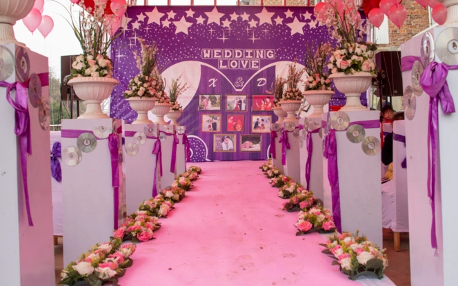 农村户外喜棚大气浪漫喷绘婚礼