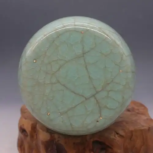 【0318ccd0046】中国骨董品 宋时代【冰裂纹】汝窑 铃尊 皿 中国古