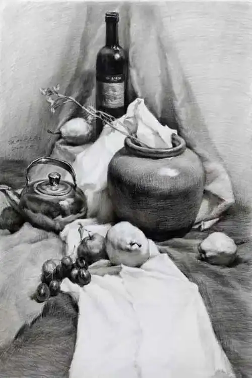 优秀素描静物作品精选!《王鹏素描课堂》