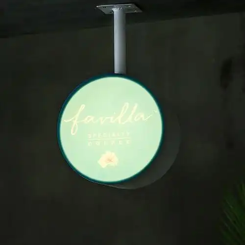 灯箱led广告牌铁艺悬挂式双面挂墙户外奶茶茶店广告牌