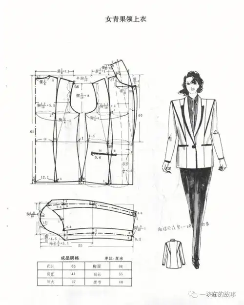 女士西装外套裁剪图