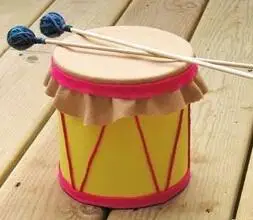 奶粉罐制作其他小物品-奶粉罐自制架子鼓,小腰鼓制作过程-好运宝贝