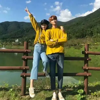 真人情头情侣全身照头像