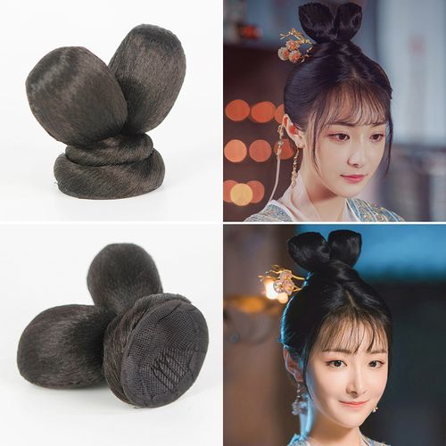 假发古风汉服造型升级版圆头双耳发髻公主可爱发包