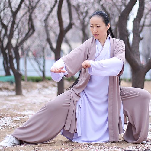 正品马蕾太极服女春夏新款加长汉服版太极表演道士太极服