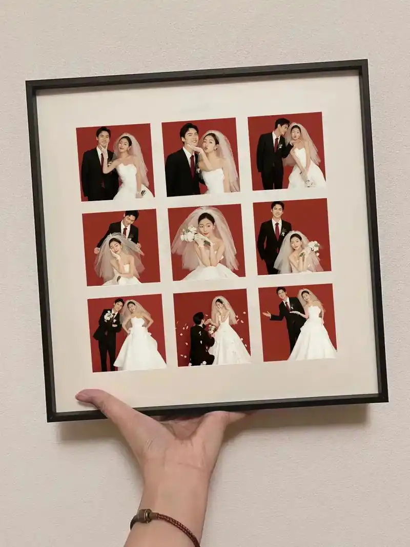 将婚纱照做成九宫格相框,也太好看了叭99.#婚纱照 #婚纱照 - 抖音