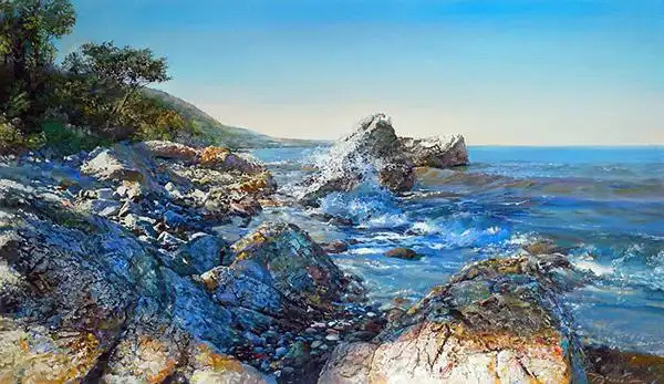 Эгейское море 爱琴海60-90布面油画 хм 2016г.jpg