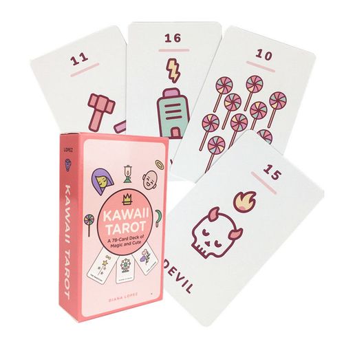 卡哇伊可爱塔罗牌 有中文翻译  kawaii tarot  英文定制卡牌 桌游