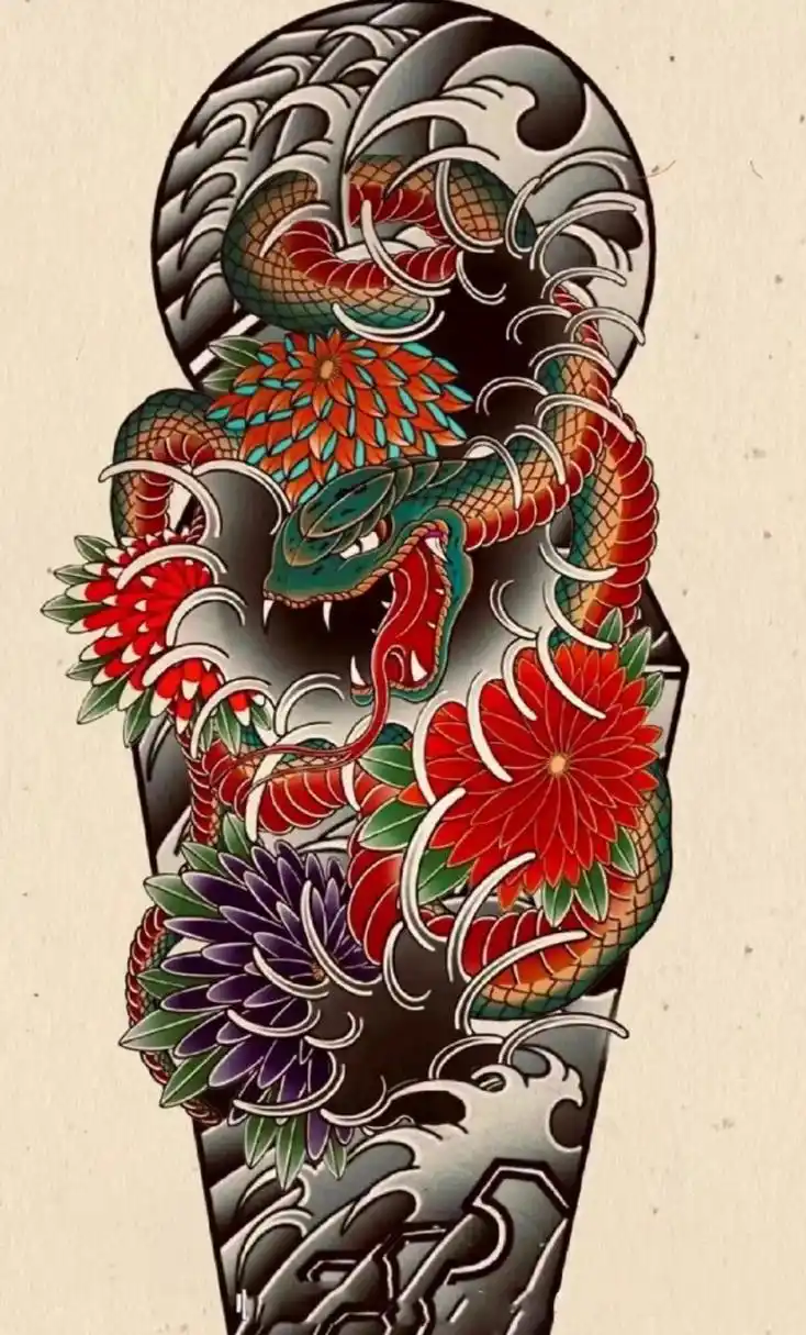 老传统花腿纹身手稿  可设计