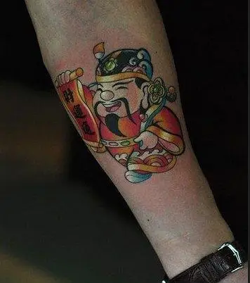 最招财的纹身——财神爷纹身图案