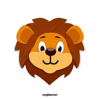 3不同有趣的野生动物头集的卡通插图:狮子,黑猩猩,犀牛,大象,长颈鹿和