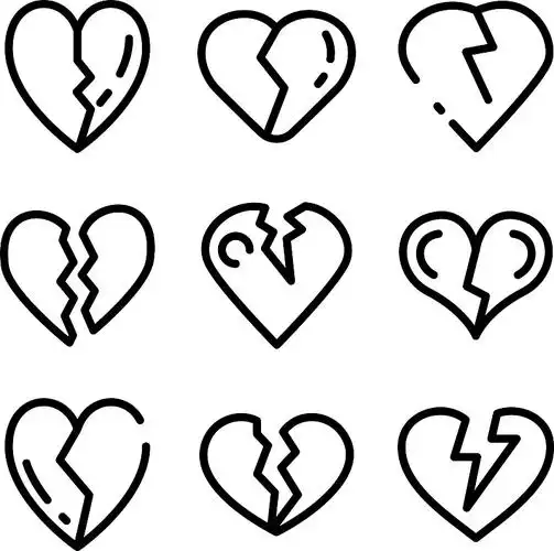 心碎图标或标志孤立标志符号图片