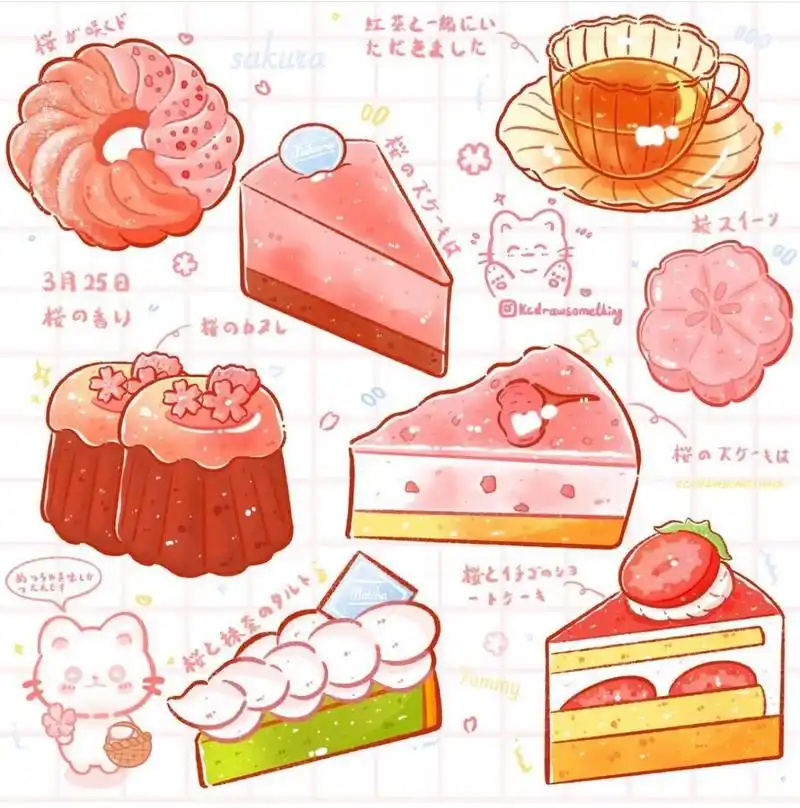 09hi～分享可爱美食图片 00一起用画画记录下身边的美食 97看到