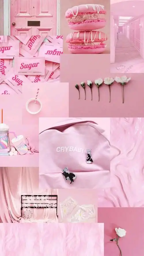 壁纸 锁屏 ins 神仙背景 粉色 少女心 拼贴风
