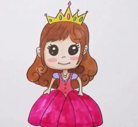 简单漂亮公主简笔画教程_简笔画图片大全 - 元艺考