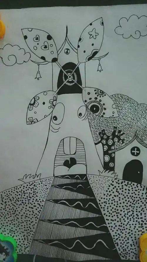 线条,勾勒多彩世界——兖矿第二小学附属幼儿园本周教师美术课及作品