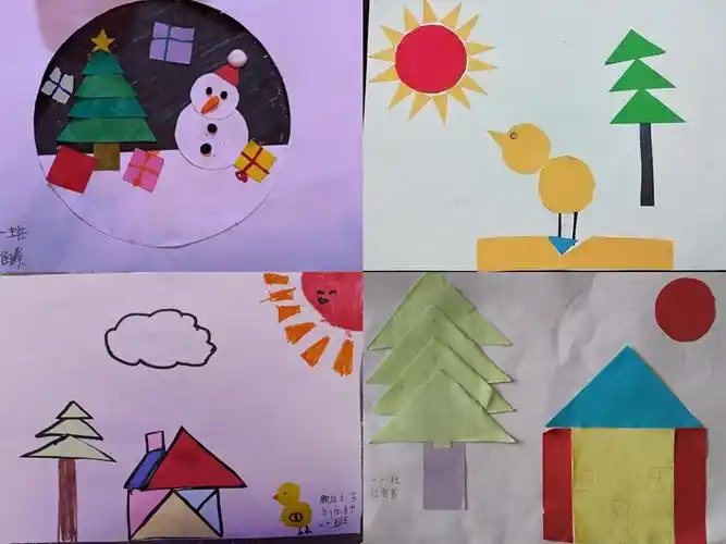 创意图画拼拼拼管城区郎庄小学一年级数学学科整合图形拼组作业