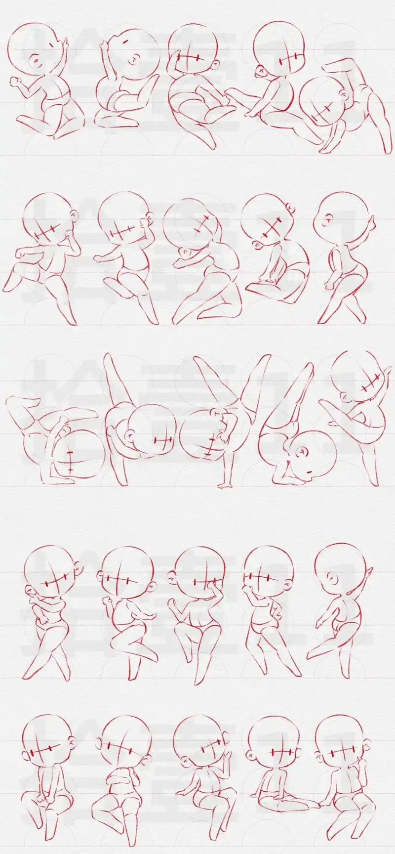 25张复杂姿势合集全身速写人体动态