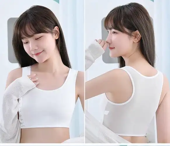 束胸内衣女学生薄款隐形les裹胸缩胸大胸显小运动健身塑胸背心2件黑色