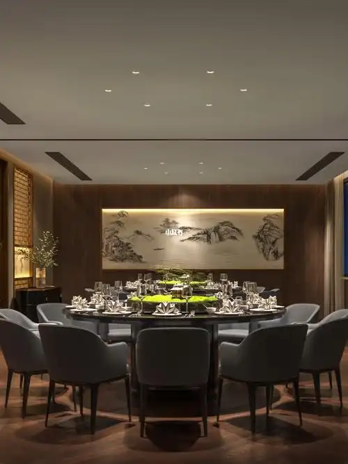 餐饮设计1700m05新中式酒店包厢效果展示