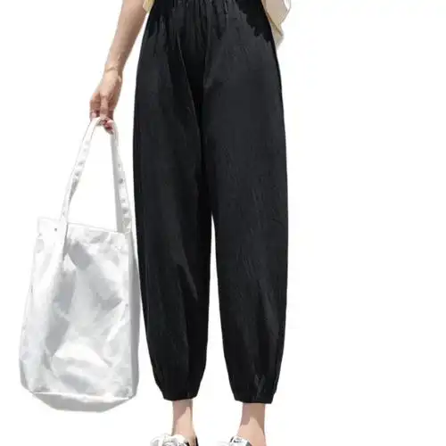 棉麻灯笼裤女2020年新款夏季宽松亚麻九分哈伦萝卜裤薄款休闲裤子