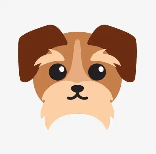 可爱的浓眉毛卡通狗头