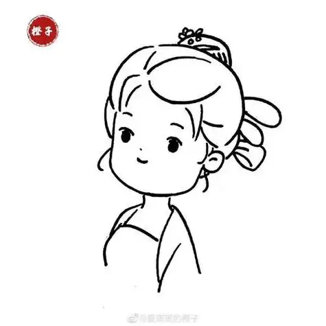 古风动漫简笔画女孩集