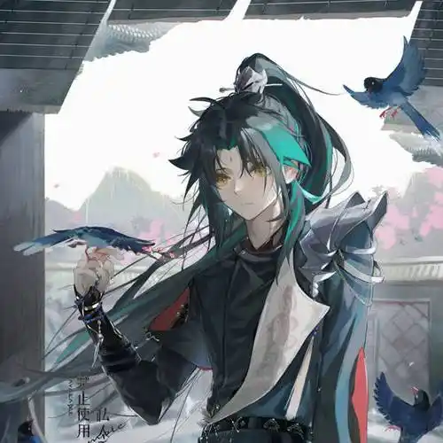 温润的少年战士,原神魈帅气插画头像图片