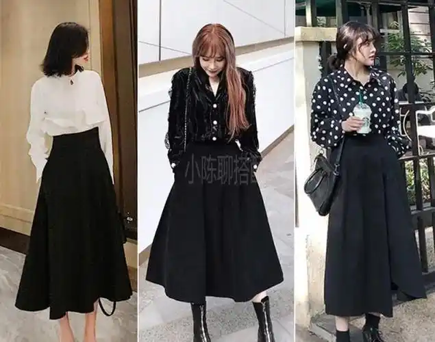 今年超流行的黑色半身裙,搭配这四种时髦上衣,提升衣品添魅力!