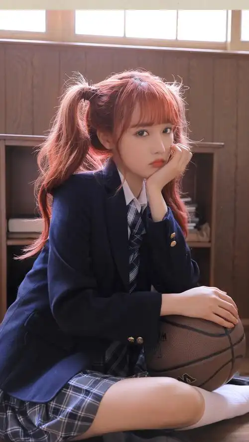 宋昕冉篮球美女校服双马尾4k美女手机壁纸2160x3840