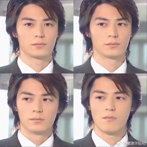 一组霍建华年少时纪念照,略带青涩阳光帅气,留一头长发英气十足