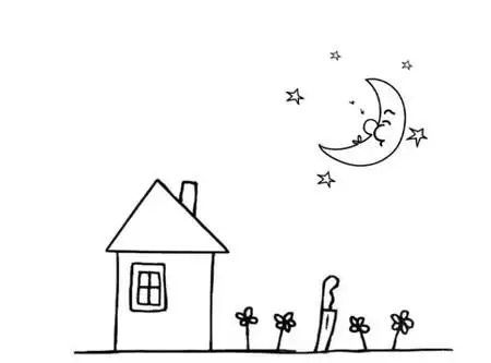 幼儿黑夜的简笔画图片大全 中级简笔画教程-第1张