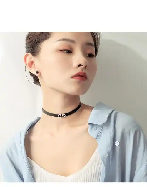 新款chocker锁骨链女脖子饰品项圈颈链女日韩风格黑色皮绳项链女短款