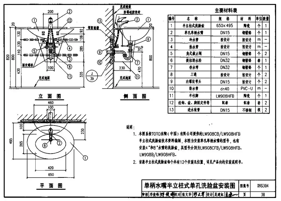09s304 卫生设备安装图集-01