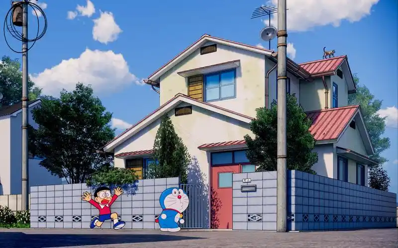 动画还原哆啦a梦与大雄の家60帧重制版sketchupenscape