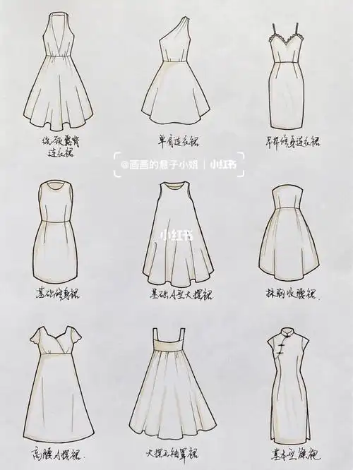 服装设计连衣裙手绘抹胸简笔画画个简笔画时尚穿搭穿搭其他