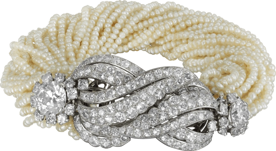 卡地亚巴黎铂金,白金,小珍珠,钻石卡地亚戒指刊登于美国版harpers